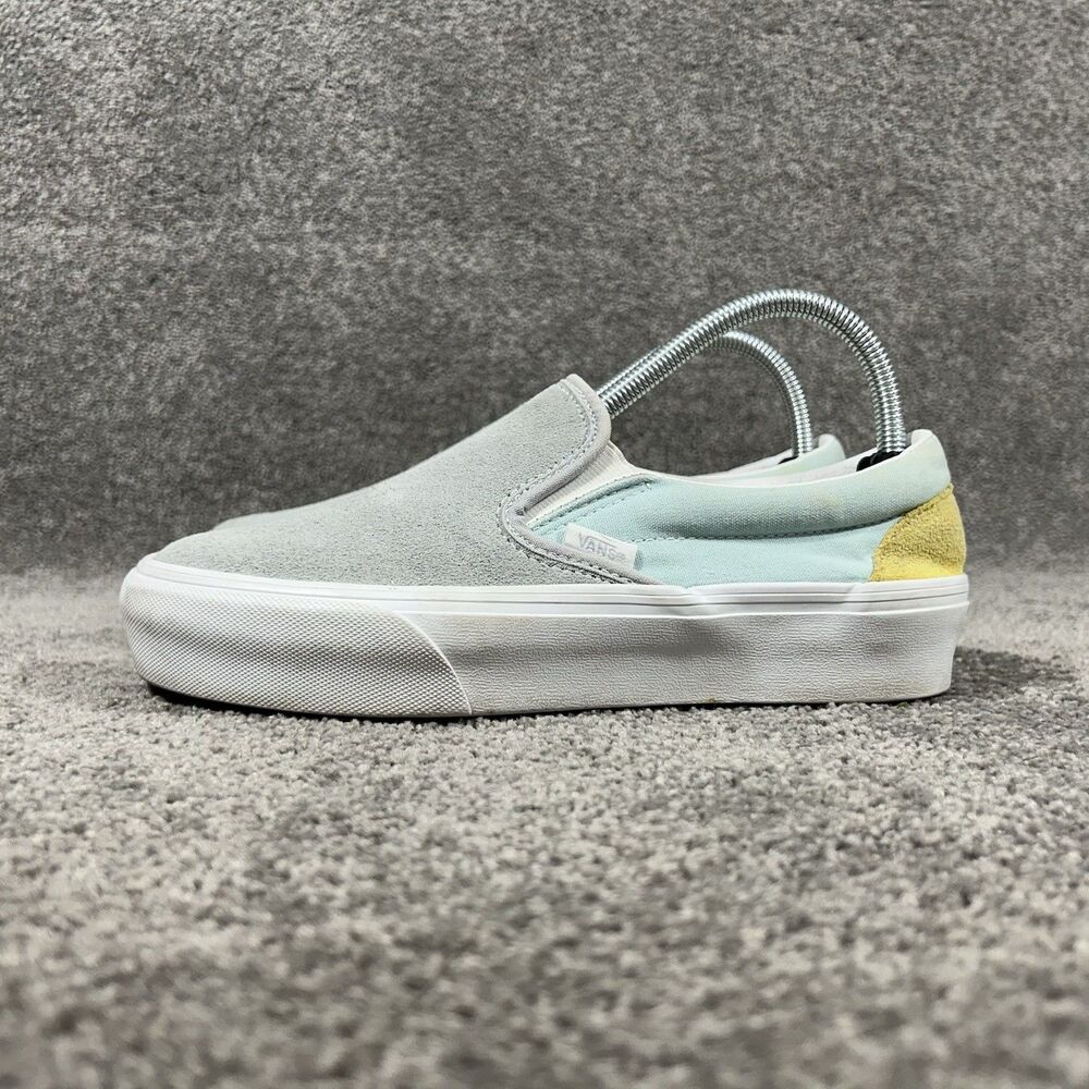Vans Classic Slip On Women’s Size 8.5 Color Block Pastel Platform Shoes Used - Picture 5 of 11
